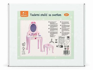 sto za sminkanje uradi sam: Drveni toaletni stočić sa svetlom i dodacima (CT-829635) Drveni — 1