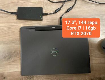 компьютеры geforce rtx 2070: Ноутбук, Dell, 16 ГБ ОЗУ, Intel Core i7, 17.3 ", Б/у, Для несложных задач, память HDD + SSD