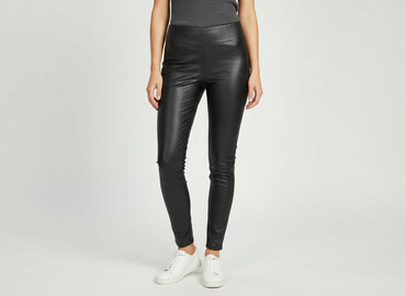 decatlon spodnie zimowe: Leggings Eco-leather for women, size S