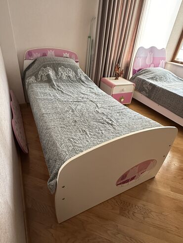 Yataq otağı dəstləri: 2 təknəfərlik çarpayı, Komod, Tumba, Dolab, Azərbaycan, İşlənmiş — 12