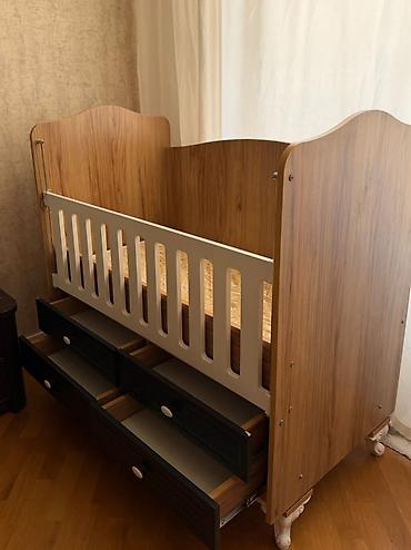 lay lay matras: Uşaq beşiyi – matrasi ilə birlikdə. - Material: ağac teksturalı — 2