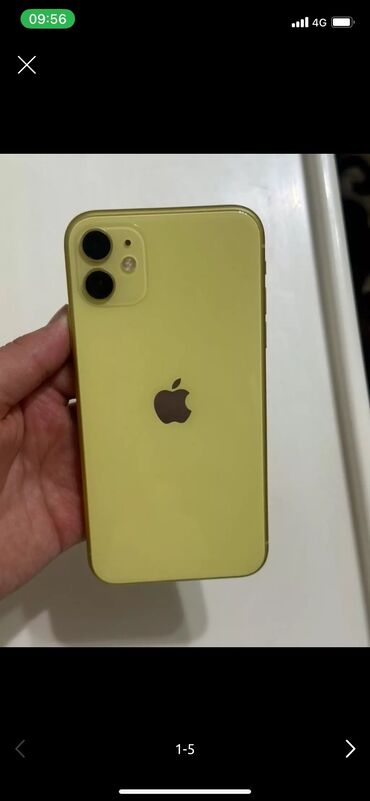 Apple iPhone: IPhone 11, Б/у, 64 ГБ, Желтый, Зарядное устройство, Защитное стекло, Чехол, 82 %