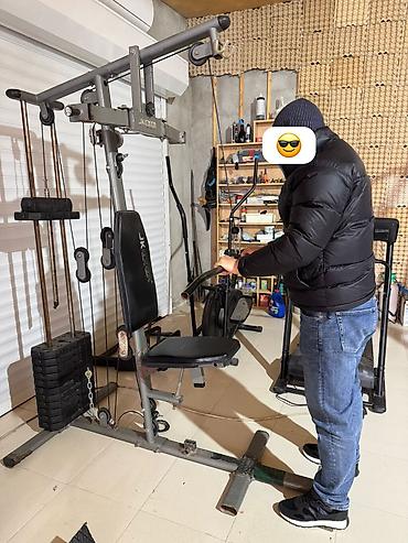 İdman və istirahət: Çoxfunksiyalı gym trenajoru – kabel sistemli, oturacaqlı və ağırlıq — 6