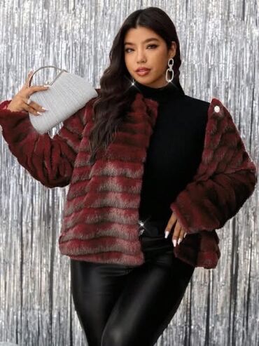 Krzneni kaputi: Veštačko krzno, bоја - Bordo — 5