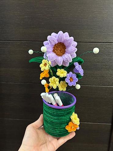 dekor ad günü: Məhsul: Dekorativ qələmqabı və süni çiçək kompozisiyası (əl işi) – — 1