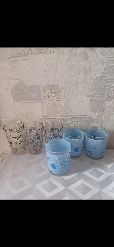 uzerlik qabi: Stəkanlar, rəng - Göy, Şüşə, 200 ml, Azərbaycan — 1