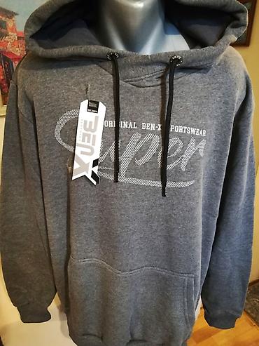 Kvalitetan muski pamucni duks sa kapuljacom Benx 2XL Sivi. Odlican — 4