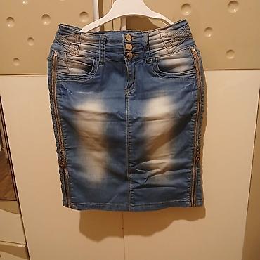 ev ayaqqabisi: Cins yubka - Material: klassik denim (cins) parça, elastikliyə yaxın — 1