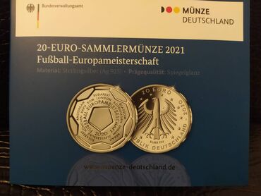 Sikkələr: Серебряная монета 20 евро, Чемпионат Европы по футболу 2020 года, 18