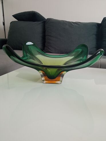 Stare vaze i dekor: Murano Sommerso XXL činija Frateli Toso, prečnik35 cm u osnovi prečnik — 4