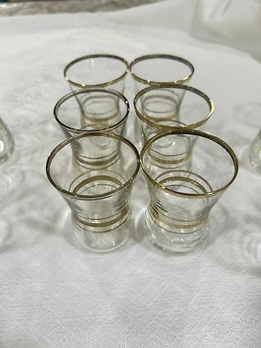 kul qabı: Rümkalar, rəng - Qızılı, Şüşə, 6 ədədli dəst, SSRİ — 2