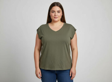 khaki bluzki: Bluzka damska, rozmiar 4XL