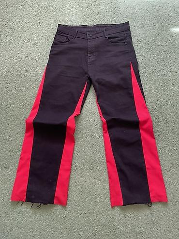 джинс: Мужские джинсы Fashion Jeans - Цвет: черный с контрастными красными — 4