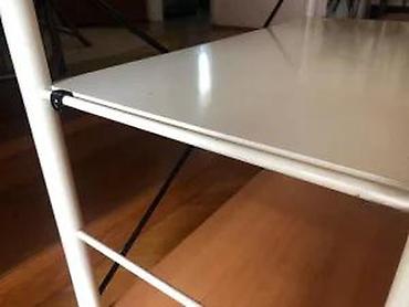 Police: Metalna polica sa tri nivoa - Konstrukcija: cevasti metalni ram bele — 9