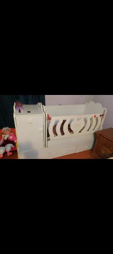 Beşiklər: Uşaq beşiyi – kombinə edilmiş model - Rəng: ağ - Material: ağac/MDF — 1