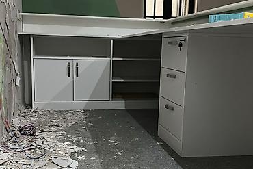 dolab ofis: Resepsiyon/banket masası – L şəkilli, müasir dizayn - Rəng: ağ — 2