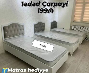 Çarpayılar: Yeni, Təknəfərlik çarpayı, Bazalı, Matras ilə, Siyirməsiz, Azərbaycan — 7