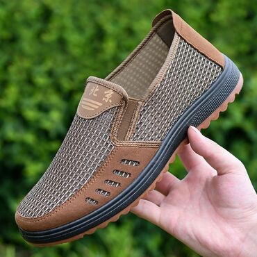 Туфли: Мужские летние туфли из дышащего материала, лёгкие, защита от
