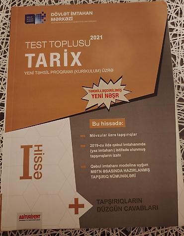 Testlər: Məhsul: “Test Toplusu – Tarix, I hissə (2021)” Nəşriyyat: Dövlət — 1