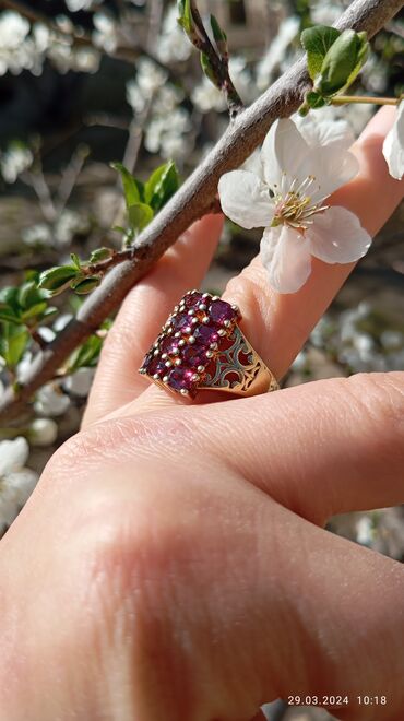 Üzüklər: Toy, Üzük, Gümüş, Qranat, 5.00+ Karat — 7