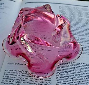Ostali kućni dekor: Murano, ručno duvano RUŽIČASTI KRISTAL pepeljara 750gr. Murano — 11