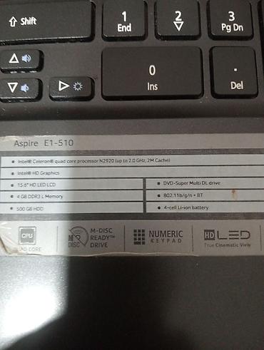 İşlənmiş Acer Aspire, 15.6 ", Intel Celeron, 512 GB, Ödənişli çatdırılma