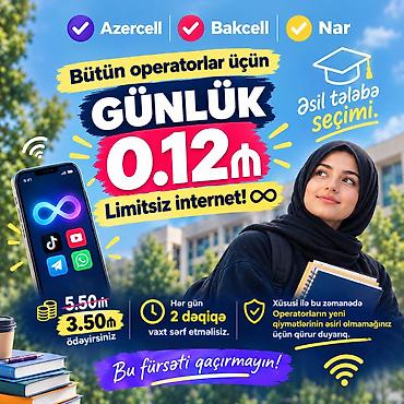 azercell vöen: Əlaqə: wp Günlük limitsiz internet xidməti – bütün operatorlar üçün — 1