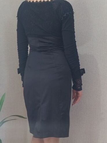 платья черное: Вечернее платье, Средняя модель, С рукавами, S (EU 36)