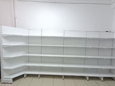 полка для угла: Угловой модульный стеллаж для магазина - Конструкция: пристенный — 8