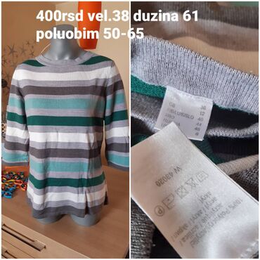 Majice dugačkih rukava: M (EU 38), Jednobojni, Vez, Sa ilustracijom — 11