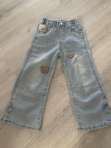 Детская одежда и обувь: Uşaq üçün cins şalvar - Rəng: açıq mavi (light wash) - Model: geniş — 2