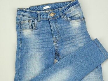 sinsay czarne jeansy z wysokim stanem: Spodnie jeansowe, Pepco, 10 lat, 134/140, stan - Dobry