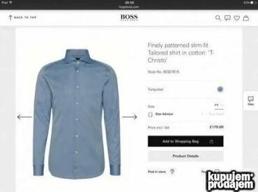 Košulje: Košulja Na duge rukave, XL, L, Hugo Boss, bоја - Bordo, Pamuk — 13