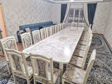 письменные столы для двоих: Кухонный стол и стул, цвет - Бежевый