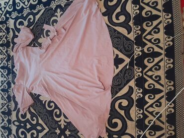 вечернее розовое платье: Кече көйнөгү, Барпайган кооз, Узун модель, Пахта, Жеңдери жок, Страздар, 2XL (EU 44)
