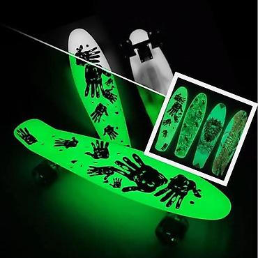 drvene table: Svetleći skejtbord (Penny board) sa „Glow in the dark“ efektom – daska — 1