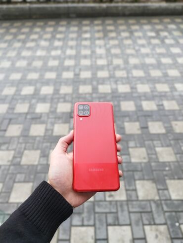 Samsung: Samsung Galaxy A12, 64 GB, rəng - Qırmızı, Düyməli, Barmaq izi
