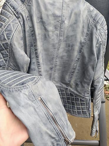 ps sakoi snizenje: Leatherland kožna moto jakna – siva, “washed” efekat - Materijal — 4