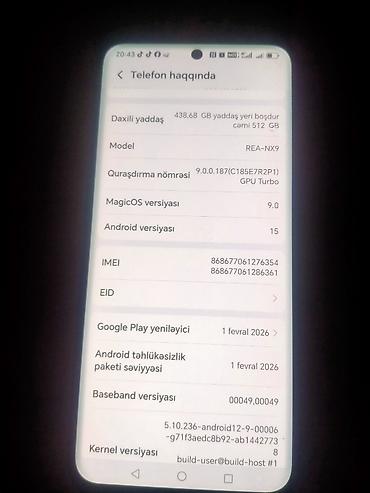 honor 90 qiyməti: Honor 4A, 512 GB, rəng - Qara, Barmaq izi — 4