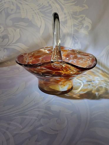 Ostalo posuđe: Korpa nova Dragan Drobnjak rucni rad iz 70ih.god. Murano korpa duvano — 3