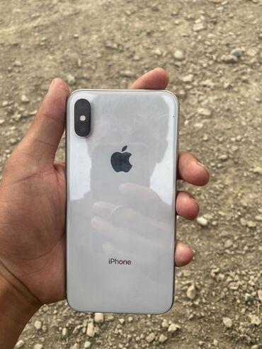 телефоы: IPhone X, Колдонулган, 64 ГБ, Ак, Коргоочу айнек, 100 %