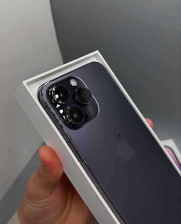 Apple iPhone: IPhone 14 Pro Max, Б/у, 256 ГБ, Deep Purple, Зарядное устройство, Чехол, Коробка, 85 %