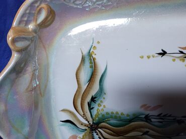 Ostalo posuđe: Oval,tanjir rucni rad,ruski 60,70te. Oval za serviranje,kolace — 5