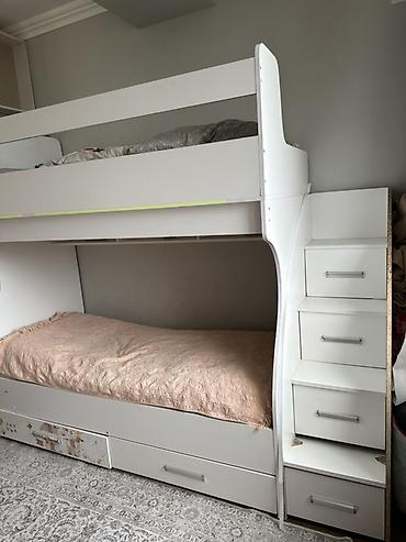 bunk bed: Двухъярусная детская кровать-комплект из ЛДСП, белая. Описание и — 3