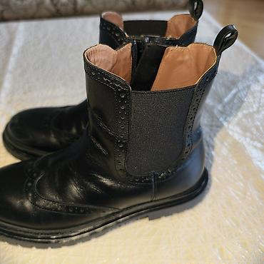 zara bot: ZARA qara dəridən qışlıq/yarımqışlıq botlar - Model: Broq detallı — 2