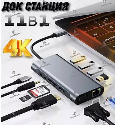 Другие аксессуары для компьютеров и ноутбуков: Хаб Type-C 11-in-1, док-станция, разветвитель, адаптер с 11 различными — 1