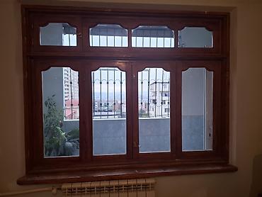 Taxta çərçivəli pəncərə bloku - Material: təbii ağac çərçivə