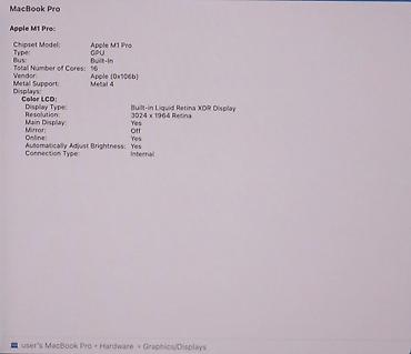 монитор oled: Для программирования, Б/у, Apple M1, ОЗУ, RAM: 16 ГБ — 7