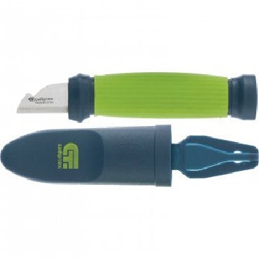 трубы пластиковые для водопровода: Нож монтажника с чехлом (заточка справа), обрезиненная рукоятка, 154