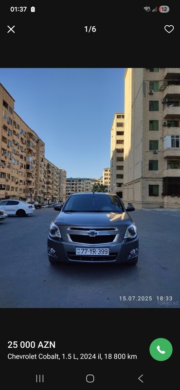 bmw 3 серия 318 4mt: Chevrolet Cobalt: 1.5 l | 2024 il Sedan